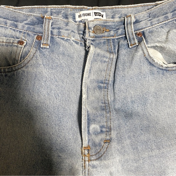 LIKE NEW RE/DONE MID RISE WIDE LEG CROP JEANS - SIZE 27 - Picture 5 of 15